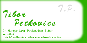 tibor petkovics business card